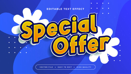 Blue Yellow and White Special Offer 3d Editable Text Effect - Font Style