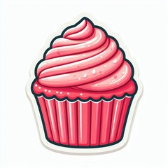 Cupcakes clip art stickers on white isolated background