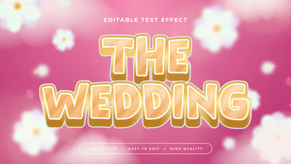 White Gold and Pink Violet The Wedding 3d Editable Text Effect - Font Style