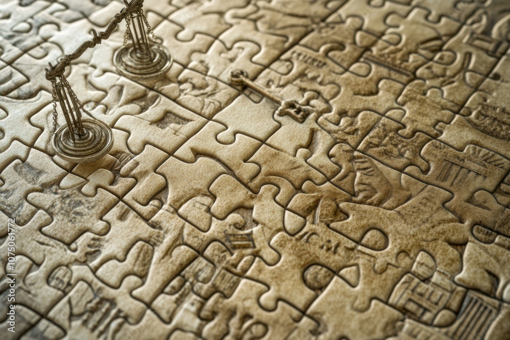 Aufkleber this artwork features a puzzle where one half is filled with technological icons and the other highl