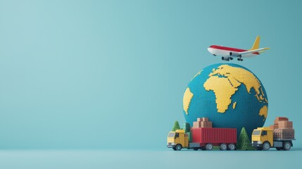 Obraz premium Global transportation and logistics solutions delivering efficient services worldwide