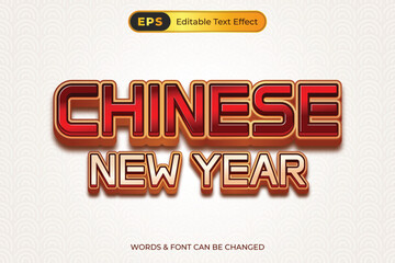 Fototapeta premium Chinese new year editable text effect template