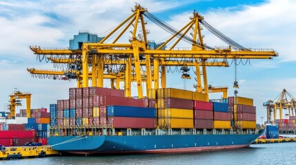 Fototapeta premium Global transportation logistics efficiently delivering goods across the world