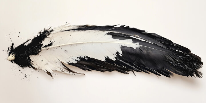 Seabird's feathers matted with black tar, struggling with impaired flight, displaying environmental pollution impact. Detailed portrayal of wildlife affected by oil spill hazards.