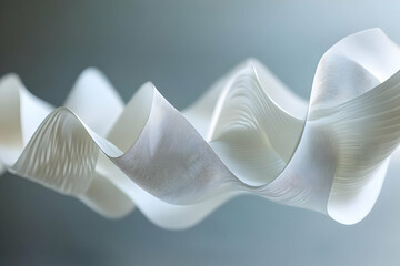 Abstract Background 3D White Wavy Lines Illustration