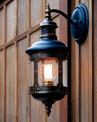 Victorian gas lantern with detailed metalwork for historic charm