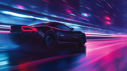 Fototapeta premium Fast moving car in motion
