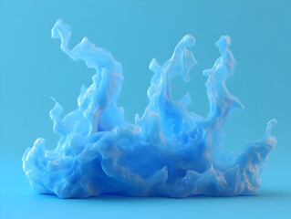 Fototapeta premium 3D Abstract Blue Swirls Illustration - Dynamic Fluid Art