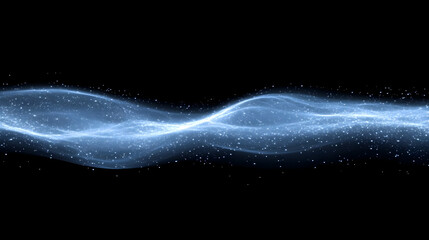 Abstract Background - Glowing Blue Wave of Light Particles