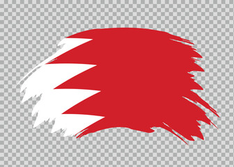 Flag of Bahrain with distressed paint stroke brush effect on isolated background