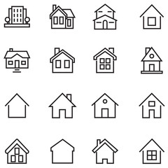 Simple house symbol. Smart home icon collection. House, Technology, Smartphone, Wireless. Professional vector icon. Main page pictogram in filled, thin line, outline editable Stroke.