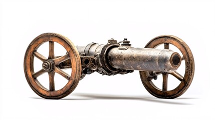 Antique Cannon on Wooden Wheels: A Glimpse into the Past