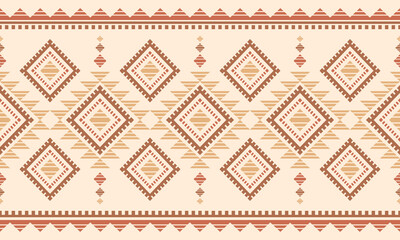 Obraz premium Southwest Aztec geometric Native American Mexican Navajo tribal ethnic seamless pattern fabric colorful design vector for textile printing