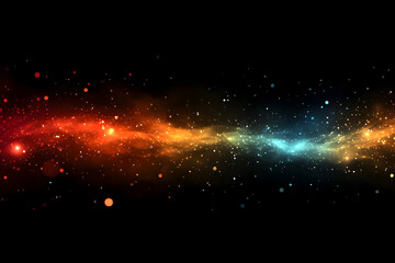 Abstract Background - Red, Orange, and Blue Nebula Dust Particles