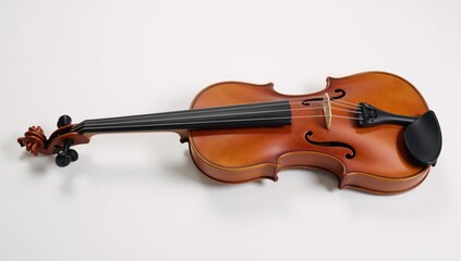 Fototapeta premium White-background digital illustration featuring a violin adorned with wave outlines