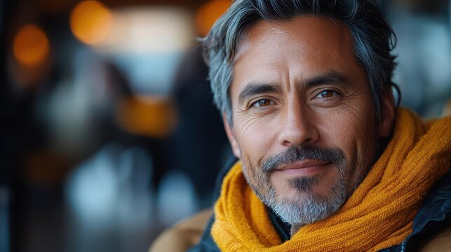 focused middle-aged hispanic man engaged in a virtual webinar, surrounded by a professional workspace. his expression conveys determination and an eagerness to learn