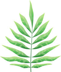 Vivid tropical leaf with transparent background showcasing intricate vein details, ideal for diverse design uses