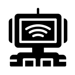 Icon Chatbot With Style Glyph