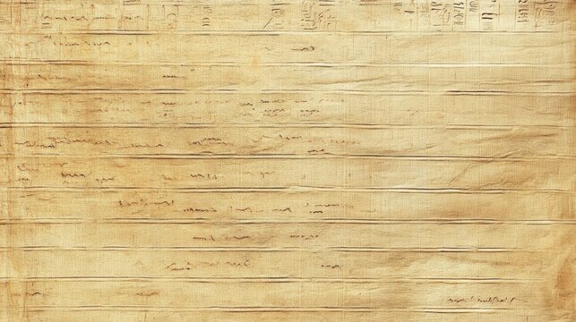 Ancient papyrus texture, faded beige with faint script remnants