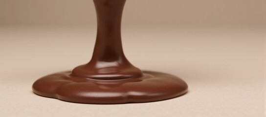 Melted chocolate with rich glossy texture ideal for desserts  cooking isolated on plain backdrop cutout