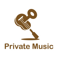 private music flat minimalist logo design