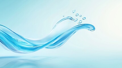 Bright blue background with gentle wave patterns, resembling water flowing in a digital style.