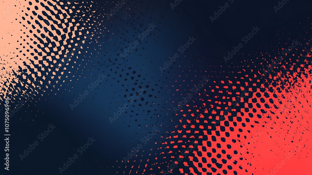 Poster Abstract background with a halftone pattern in red and blue.