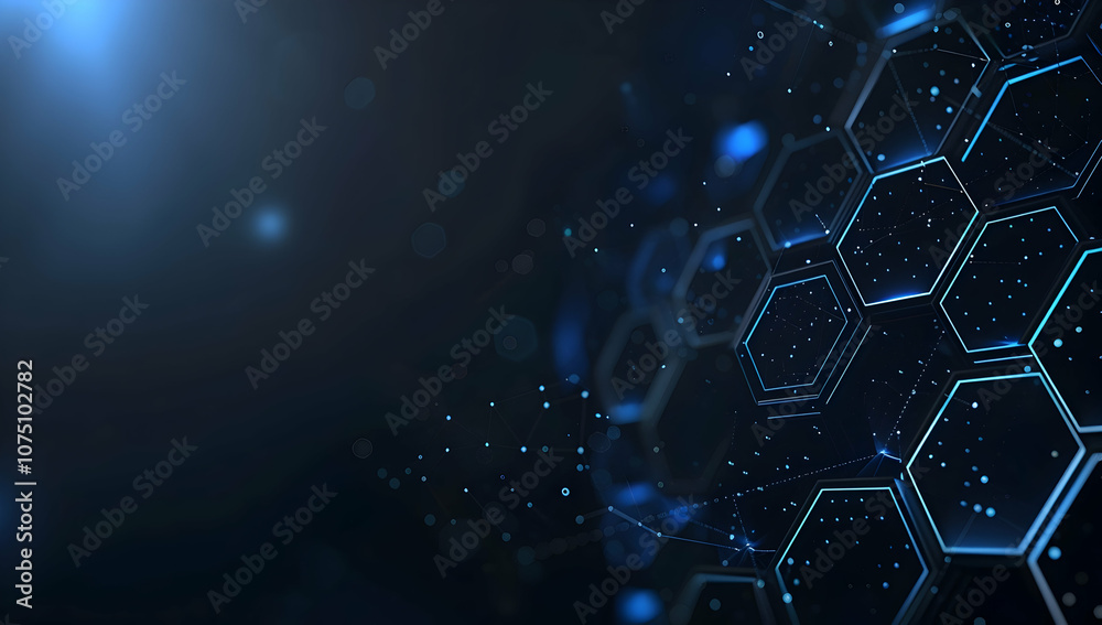 Poster abstract background with a hexagonal pattern and technology