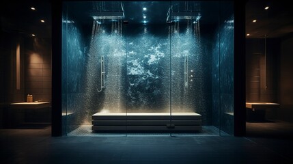 A photo of a luxurious steam room with mosaic tiles.