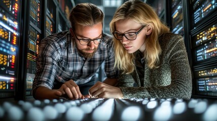 Female IT Specialist Managing Data in a Tech Center