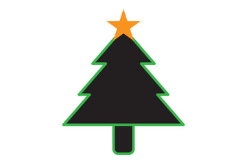Christmas tree icon vector illustration. Christmas green tree illustration with star, christmas tree vector illustration, Tree vector art, christmas tree silhouette, Christmas vector icon