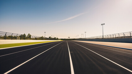 At sunset, it extends straight to the highway ahead