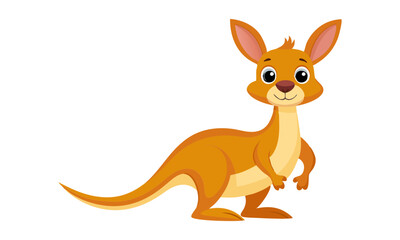 Download Cute Funny Kangaroo Cartoon Vector Illustration . This Design Concept Isolated Premium Vector. 