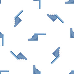 Seamless pattern of blue diving boards with stairs on a white background, perfect for summer themed projects