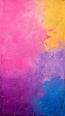 Obraz premium Abstract Background - Pink, Yellow, Purple, Blue Textured Painting