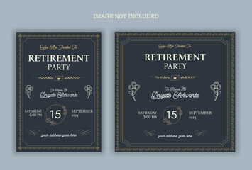 Bundles of retirement party invitation, square banner, instagram story and a4 poster, vector illustration eps 10 for you.