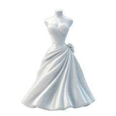 Fototapeta premium Elegant and Timeless White Ball Gown Dress on Mannequin