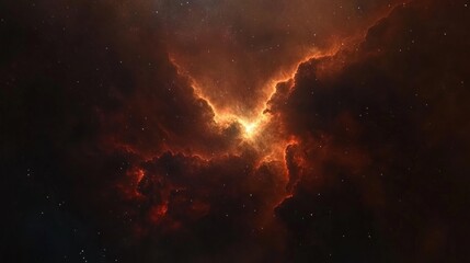 Fototapeta premium A space scene with a large orange cloud in the middle