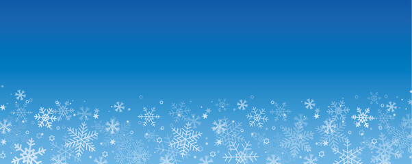 blue christmas banner with snowflake border vector illustration