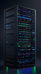3D Server Rack Data Center Technology Illustration