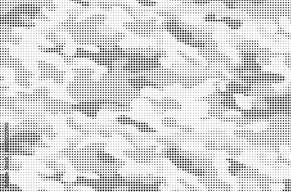 Aufkleber Abstract halftone seamless camouflage pattern. Repeating digital dotted hexagonal camo military texture background. Abstract modern fabric textile ornament. Vector illustration.
