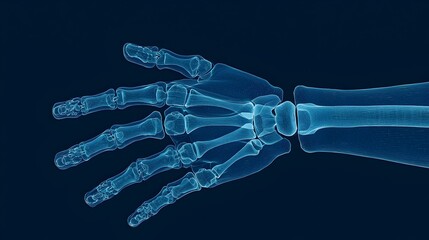Futuristic X Ray View of Robotic Hand Cutting Edge 3D of Advanced Biomechanical Technology