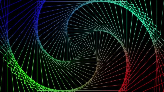 Geometric gradient background with star shapes. Neon star animation. Radio wave effect. Looped animation. Hypnotic effect.gradient line flower