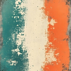 Abstract Background - Teal, Beige, and Orange Paint Texture