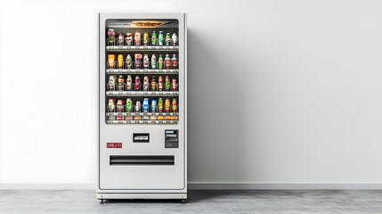 3D Vending Machine, Drinks, Snacks, Retail, White Background