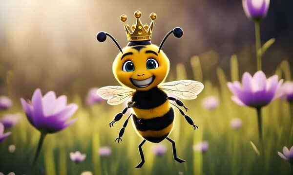 Queen bee with a crown.