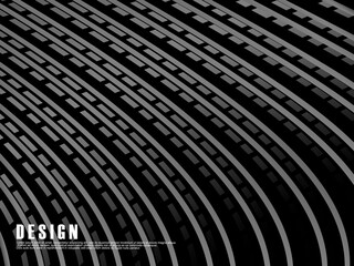 Abstract futuristic dark black background with wave design. Realistic 3d wallpaper with luxurious flowing lines. Perfect background for posters, websites, brochures, banners, applications, etc.