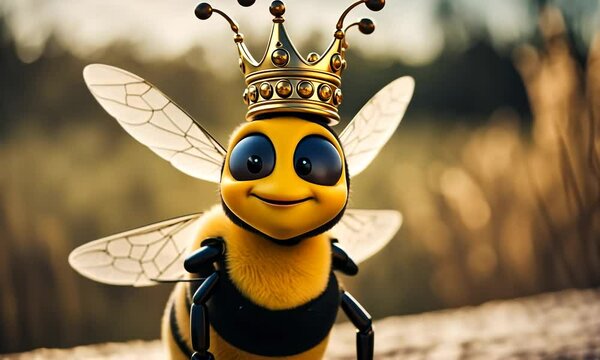 Queen bee with a crown.