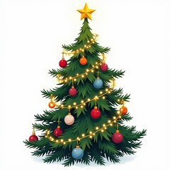 Fototapeta premium christmas tree isolated on white