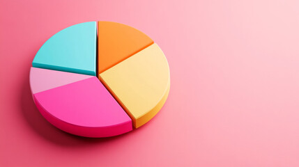 Obraz premium Vibrant 3D Layered Pie Chart Visualizing Detailed Business Data